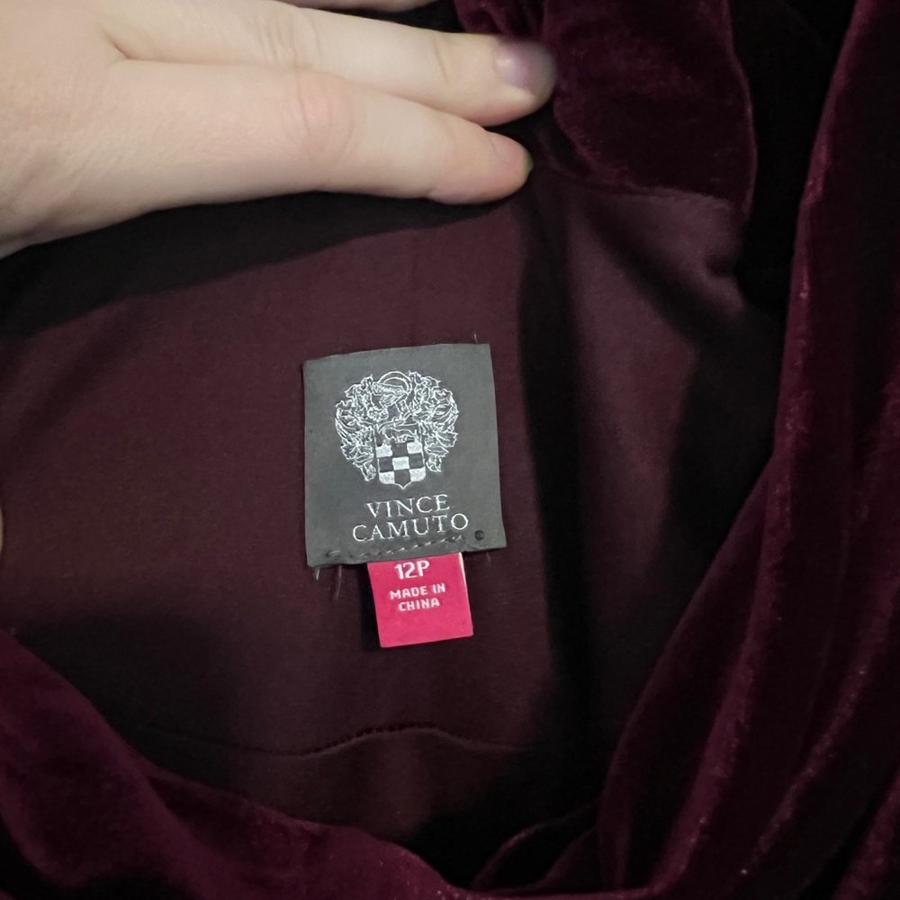 Vince Camuto Deep Red Velvet Maxi Dress - Picture 3 of 3